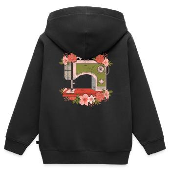 Nähmaschine Handarbeit Näherin Geschenk Nähen - Kinder Premium Organic Zip Hoodie - Schwarz - Hinten - AI Model Kid Male (0cm)