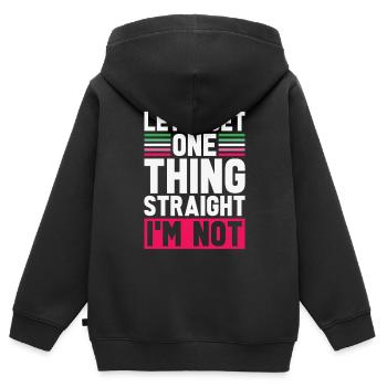 Hetero bin ich nicht Lustiges LGBTQ Abrosexuell - Kinder Premium Organic Zip Hoodie - Schwarz - Hinten - AI Model Kid Male (0cm)