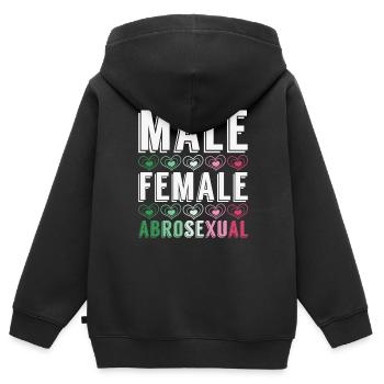 LGBTQIA Gay Pride Month Cadeau Abrossexual - Sweat Premium à capuche zippé enfant bio - noir - Dos - AI Model Kid Male (0cm)