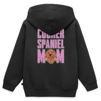 Chiens Maman Fête des Mères Cadeau Cocker Spaniel - Sweat Premium à capuche zippé enfant bio - noir - Dos - AI Model Kid Male (0cm)