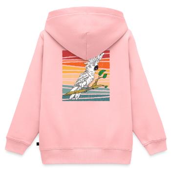 Retro Kakadu - Kinder Premium Organic Zip Hoodie - Rosa - Hinten - AI Model Kid Female (0cm)