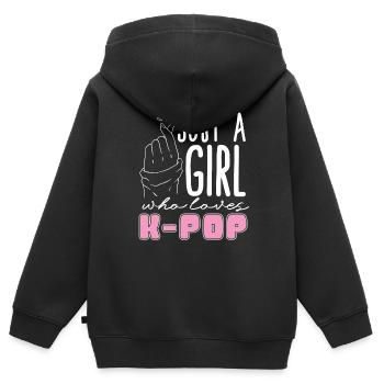 Koreanische Pop Musik Mädchen Geschenk K Pop - Kinder Premium Organic Zip Hoodie - Schwarz - Hinten - AI Model Kid Male (0cm)