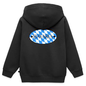 Bavaria - Bayern - Kinder Premium Organic Zip Hoodie - Schwarz - Hinten - AI Model Kid Male (0cm)
