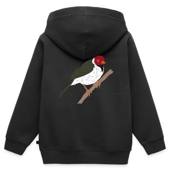 Mantelkardinal - Vogel aus Südamerika und Hawaii - Kinder Premium Organic Zip Hoodie - Schwarz - Hinten - AI Model Kid Male (0cm)