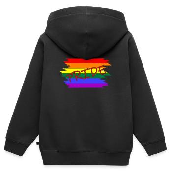 Pride - Kinder Premium Organic Zip Hoodie - Schwarz - Hinten - AI Model Kid Male (0cm)