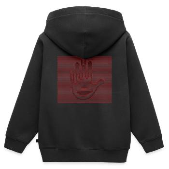 Stop - Kinder Premium Organic Zip Hoodie - Schwarz - Hinten - AI Model Kid Male (0cm)