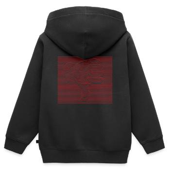 Thumbs Down - Kinder Premium Organic Zip Hoodie - Schwarz - Hinten - AI Model Kid Male (0cm)