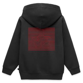 Thumbs Up - Kinder Premium Organic Zip Hoodie - Schwarz - Hinten - AI Model Kid Male (0cm)