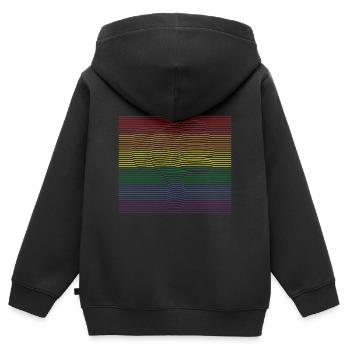 Thumbs down bunt - Kinder Premium Organic Zip Hoodie - Schwarz - Hinten - AI Model Kid Male (0cm)