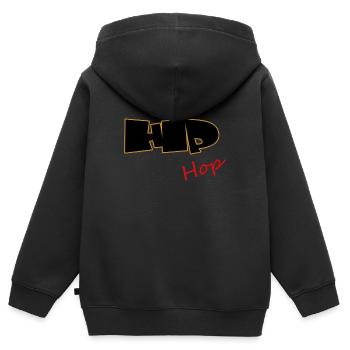 Hip Hop, Rap, MC, Rapper - Kinder Premium Organic Zip Hoodie - Schwarz - Hinten - AI Model Kid Male (0cm)