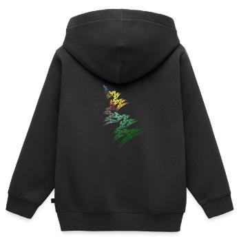 Der Bunte Weg - Kinder Premium Organic Zip Hoodie - Schwarz - Hinten - AI Model Kid Male (0cm)
