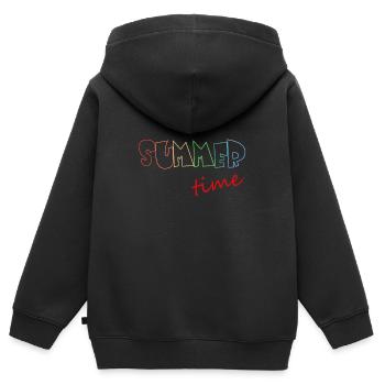 summer time, summertime, sommer, sommerzeit - Kinder Premium Organic Zip Hoodie - Schwarz - Hinten - AI Model Kid Male (0cm)