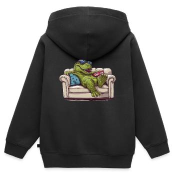 Chill-ex - Sweat Premium à capuche zippé enfant bio - noir - Dos - AI Model Kid Male (0cm)