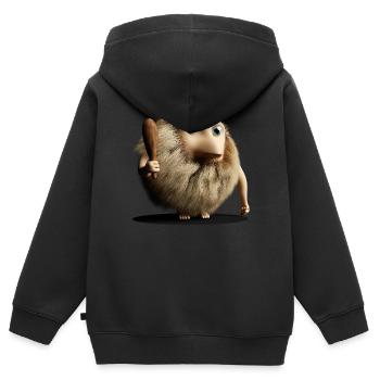 Neanderthal Neanderthal primitive man with club - Kids Premium Organic Zip-up Hoodie - black - Back - AI Model Kid Male (0cm)