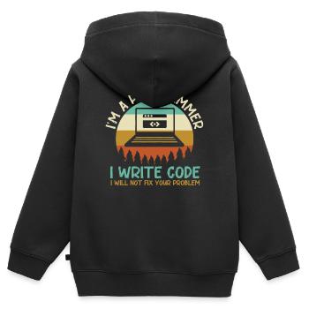 Programmer Code Coding - Kids Premium Organic Zip-up Hoodie - black - Back - AI Model Kid Male (0cm)