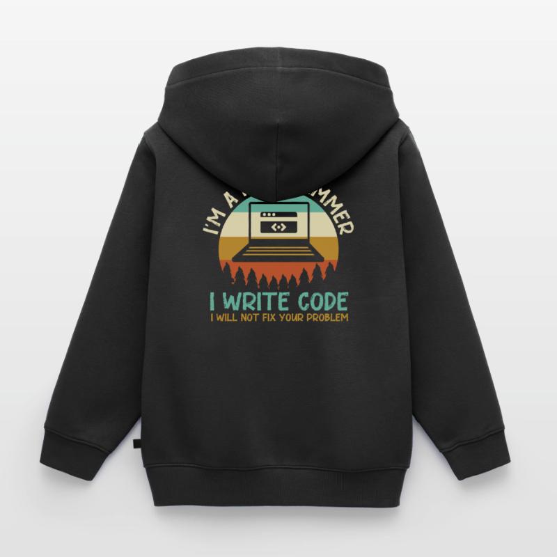 Programmer Code Coding Kids Premium Organic Zip-up Hoodie