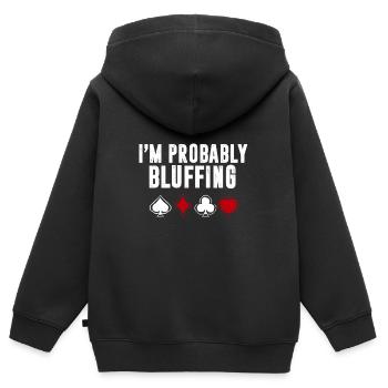 Casino de poker - Sweat Premium à capuche zippé enfant bio - noir - Dos - AI Model Kid Male (0cm)