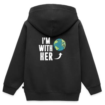 Klimawandel Umwelt Nachhaltig - Kinder Premium Organic Zip Hoodie - Schwarz - Hinten - AI Model Kid Male (0cm)