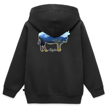 Allgäu Alps Bavaria - Kids Premium Organic Zip-up Hoodie - black - Back - AI Model Kid Male (0cm)