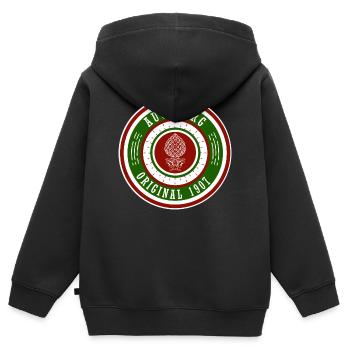 Augsbourg - Original 1907 - Sweat Premium à capuche zippé enfant bio - noir - Dos - AI Model Kid Male (0cm)
