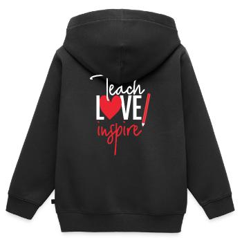 Teach Love Inspire School Nerd Teacher - Kinder Premium Organic Zip Hoodie - Schwarz - Hinten - AI Model Kid Male (0cm)
