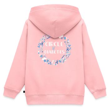 Cercle de sensibilisation au diabète de type 1 - Sweat Premium à capuche zippé enfant bio - rose - Dos - AI Model Kid Female (0cm)