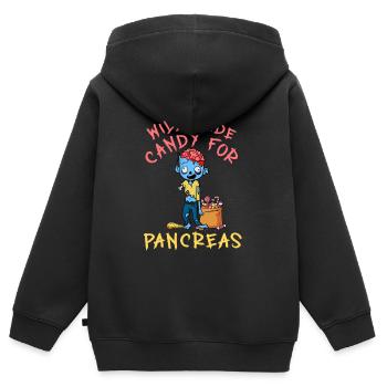 Échangez des bonbons pour la sensibilisation au diabète de type 1 du pancréas - Sweat Premium à capuche zippé enfant bio - noir - Dos - AI Model Kid Male (0cm)