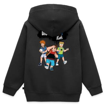 Die Drei ??? Kids Detektive Farbfläche - Kinder Premium Organic Zip Hoodie - Schwarz - Hinten - AI Model Kid Male (0cm)