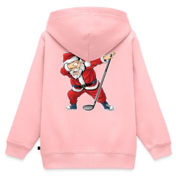 Weihnachtsmann spielt Golf Babbo Natale Golf - Kinder Premium Organic Zip Hoodie - Rosa - Hinten - AI Model Kid Female (0cm)