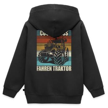 Traktor Junge Kleiner Landwirt Traktor - Kinder Premium Organic Zip Hoodie - Schwarz - Hinten - AI Model Kid Male (0cm)