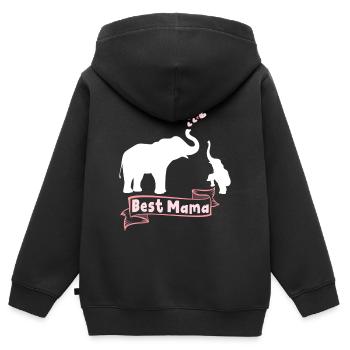Best Elephant Mama Mama - Kids Premium Organic Zip-up Hoodie - black - Back - AI Model Kid Male (0cm)