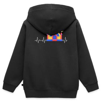 Château gonflable Heartbeat Château gonflable - Sweat Premium à capuche zippé enfant bio - noir - Dos - AI Model Kid Male (0cm)
