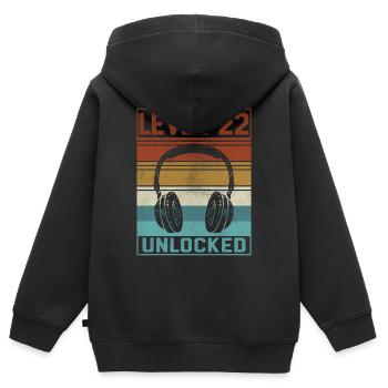 Joueur 22e anniversaire Joueur - Sweat Premium à capuche zippé enfant bio - noir - Dos - AI Model Kid Male (0cm)