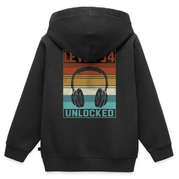 Joueur 34e anniversaire Joueur - Sweat Premium à capuche zippé enfant bio - noir - Dos - AI Model Kid Male (0cm)