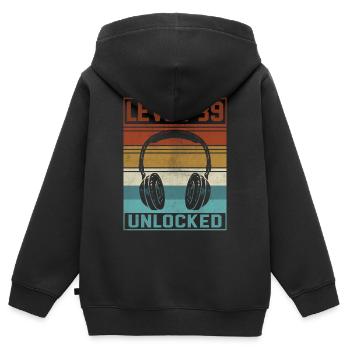 Joueur 39e anniversaire Joueur - Sweat Premium à capuche zippé enfant bio - noir - Dos - AI Model Kid Male (0cm)