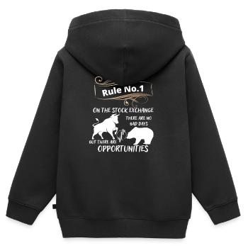 Taureau et ours les animaux du marché boursier et des actions - Sweat Premium à capuche zippé enfant bio - noir - Dos - AI Model Kid Male (0cm)