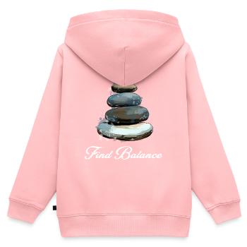 Rock Balancing Stone Stacking Balance - Kinder Premium Organic Zip Hoodie - Rosa - Hinten - AI Model Kid Female (0cm)