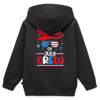 Vierter Juli Crew Männer Frauen Kinder - Kinder Premium Organic Zip Hoodie - Schwarz - Hinten - AI Model Kid Male (0cm)