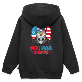 Eagle American Flag Men 4 juillet États-Unis - Sweat Premium à capuche zippé enfant bio - noir - Dos - AI Model Kid Male (0cm)