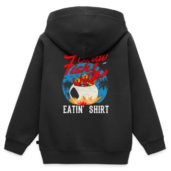 Saison des écrevisses Cuisson Aliments pour écrevisses - Sweat Premium à capuche zippé enfant bio - noir - Dos - AI Model Kid Male (0cm)