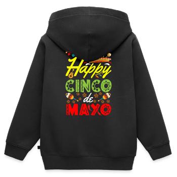 Mexikanische Fiesta Party Cinco De Mayo - Kinder Premium Organic Zip Hoodie - Schwarz - Hinten - AI Model Kid Male (0cm)