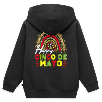 Fiesta Joyeuse Fête Cinco De Mayo - Sweat Premium à capuche zippé enfant bio - noir - Dos - AI Model Kid Male (0cm)
