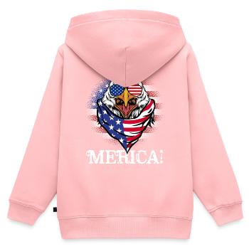 Patriotischer Adler Merica 4. Juli - Kinder Premium Organic Zip Hoodie - Rosa - Hinten - AI Model Kid Female (0cm)