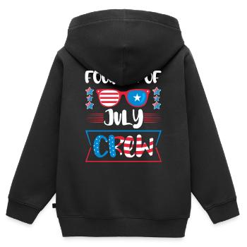 Vierter Juli Besatzung USA - Kinder Premium Organic Zip Hoodie - Schwarz - Hinten - AI Model Kid Male (0cm)