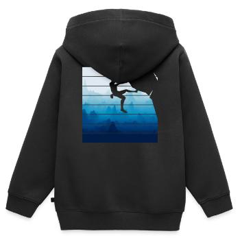 Retro Felsklettern Bergsteiger - Kinder Premium Organic Zip Hoodie - Schwarz - Hinten - AI Model Kid Male (0cm)