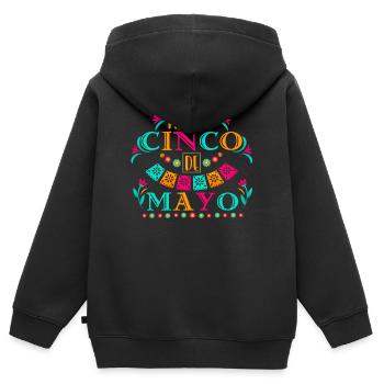 Joyeux Cinco De Mayo Fiesta mexicaine - Sweat Premium à capuche zippé enfant bio - noir - Dos - AI Model Kid Male (0cm)