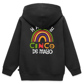 Fiesta Fröhliche Cinco De Mayo - Kinder Premium Organic Zip Hoodie - Schwarz - Hinten - AI Model Kid Male (0cm)