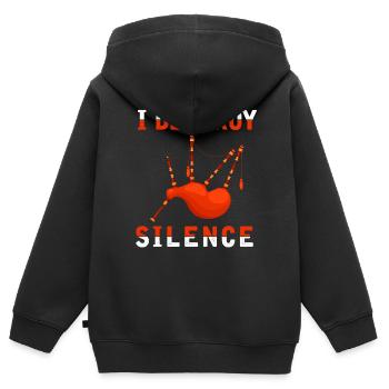 Cornemuse bruyante Instrument de musique Drôle - Sweat Premium à capuche zippé enfant bio - noir - Dos - AI Model Kid Male (0cm)