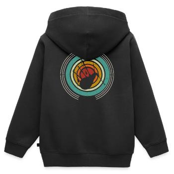 Cornemuse rétro Instrument de musique bruyant - Sweat Premium à capuche zippé enfant bio - noir - Dos - AI Model Kid Male (0cm)