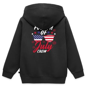 Vierter Juli Crew Familie Amerikanische Flagge - Kinder Premium Organic Zip Hoodie - Schwarz - Hinten - AI Model Kid Male (0cm)